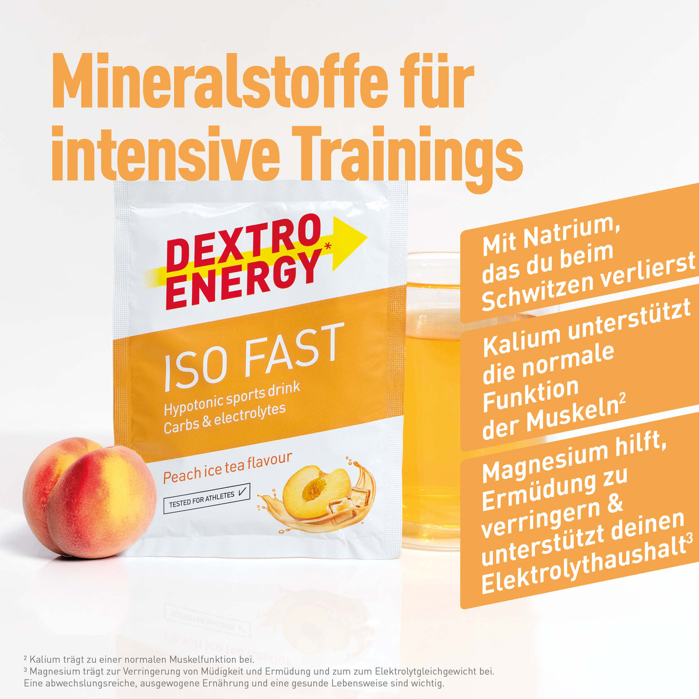 Iso Fast Peach Ice Tea: Dein Elektrolyt-Pulver – Dextro Energy*