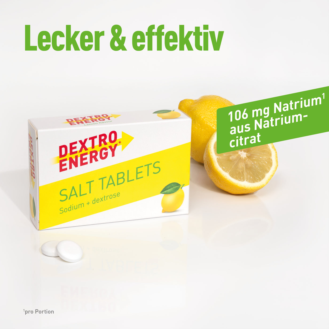 Salt Tablets Lemon|Traubenzucker und Natrium – Dextro Energy*