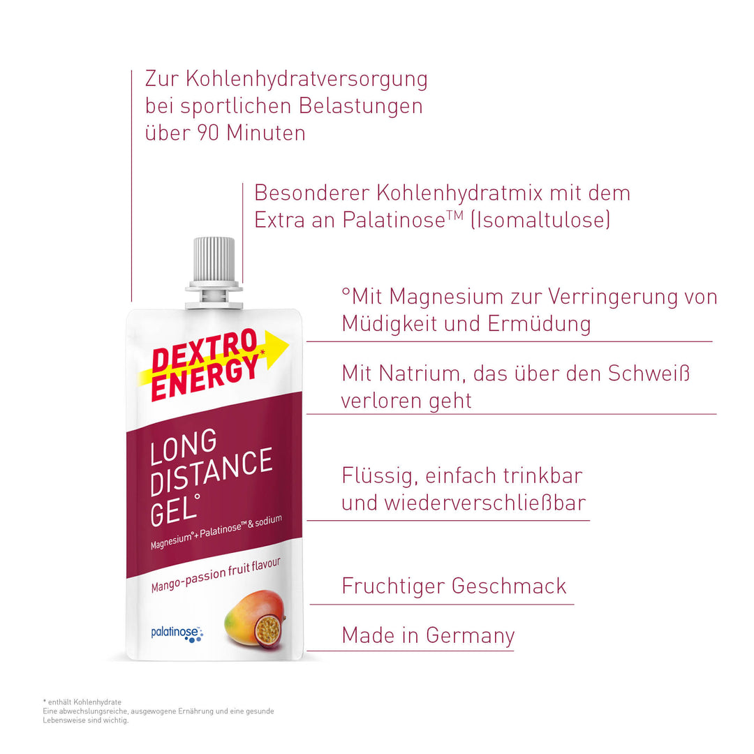 energie gel rennrad Dextro Energy* Long Distance Gel° Mango Passion: Energiegel