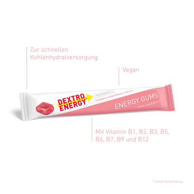 Energy Gums* Strawberry-rhubarb + vitamins